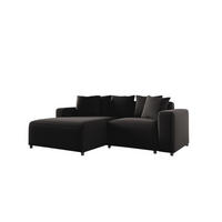 ECKSOFA Megan Xs In Salvador - Schwarz, Holzwerkstoff/Textil (240/165cm) - Fun Möbel