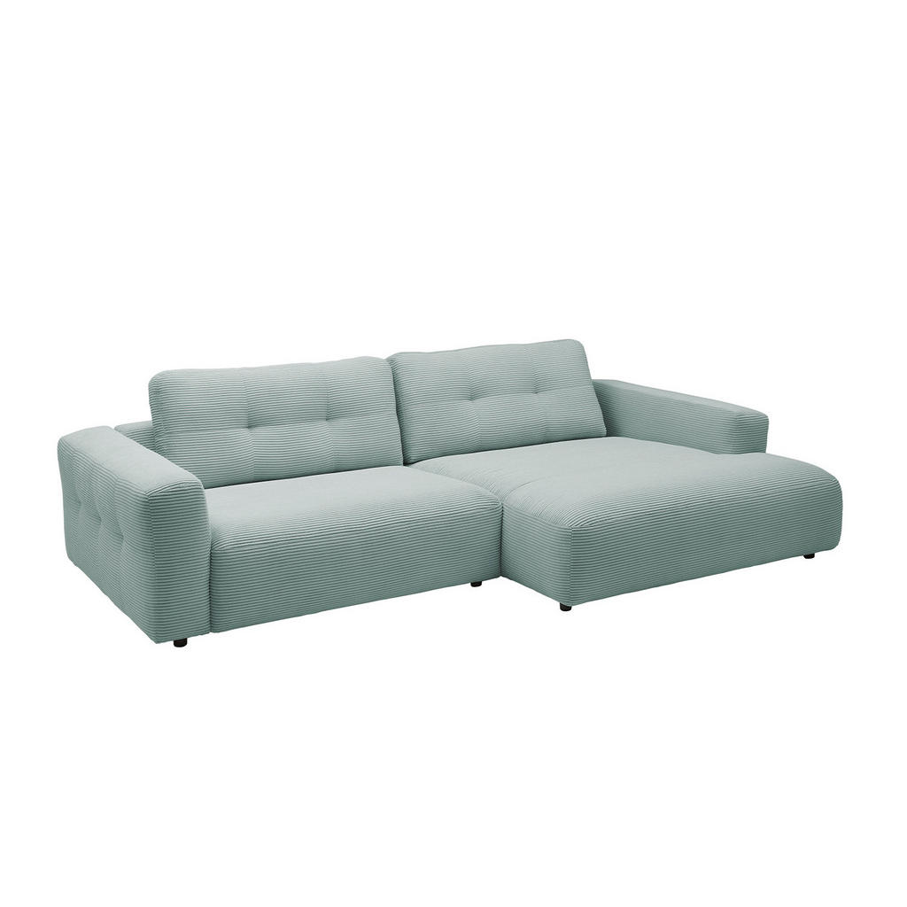 Thumbnail - Kawola Ecksofa, Hellblau, Schwarz, Textil, Echtholz, 3-Sitzer, Füllung: Kaltschaum, Ottomane rechts, L-Form, 276x167 cm,...