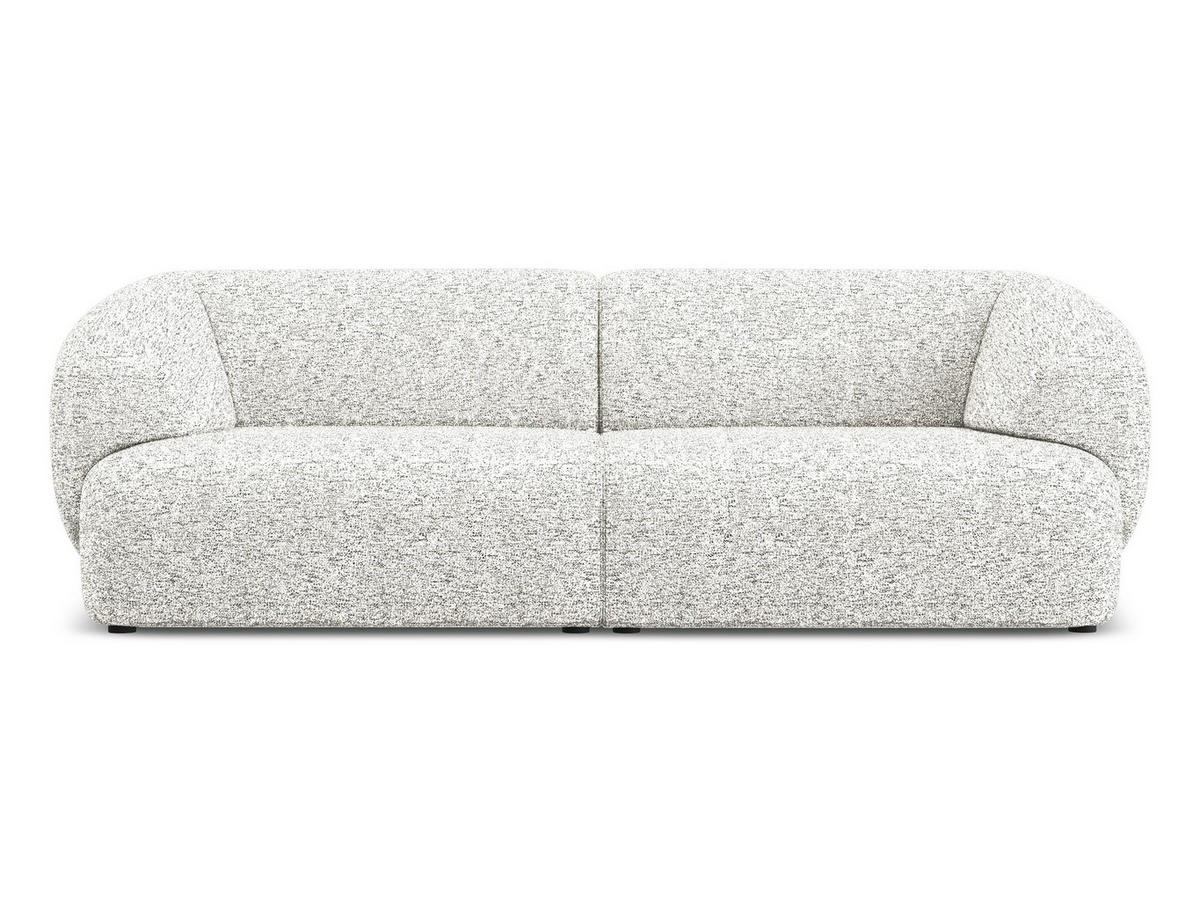 4-SITZER-SOFA Strukturstoff Stoff Weiß - Beige/Schwarz, Kunststoff/Textil (232/81/98cm) - Makamii