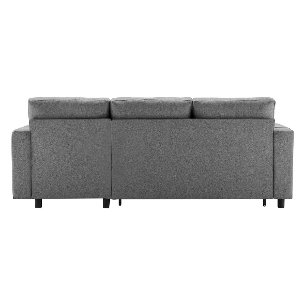ECKSOFA L-Form mit Stauraum und Chaiselongue Dunkelgrau 219,5/142,5/83 cm - Dunkelgrau, Textil (219.5/142.5cm) - OKWISH