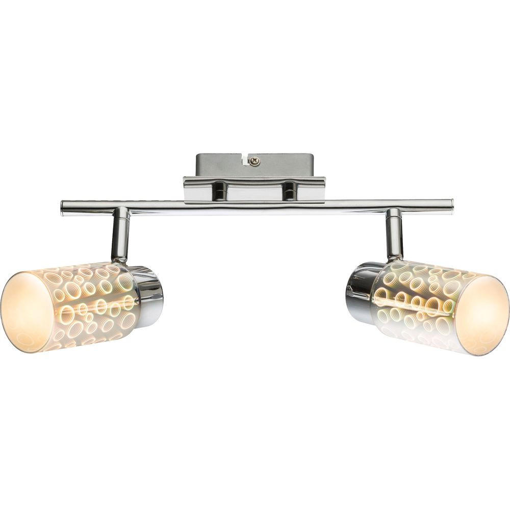 LED DECKENLEUCHTE OKU Silber 3D Effekt - Silberfarben, Glas (30/6/15cm) - Globo Lighting