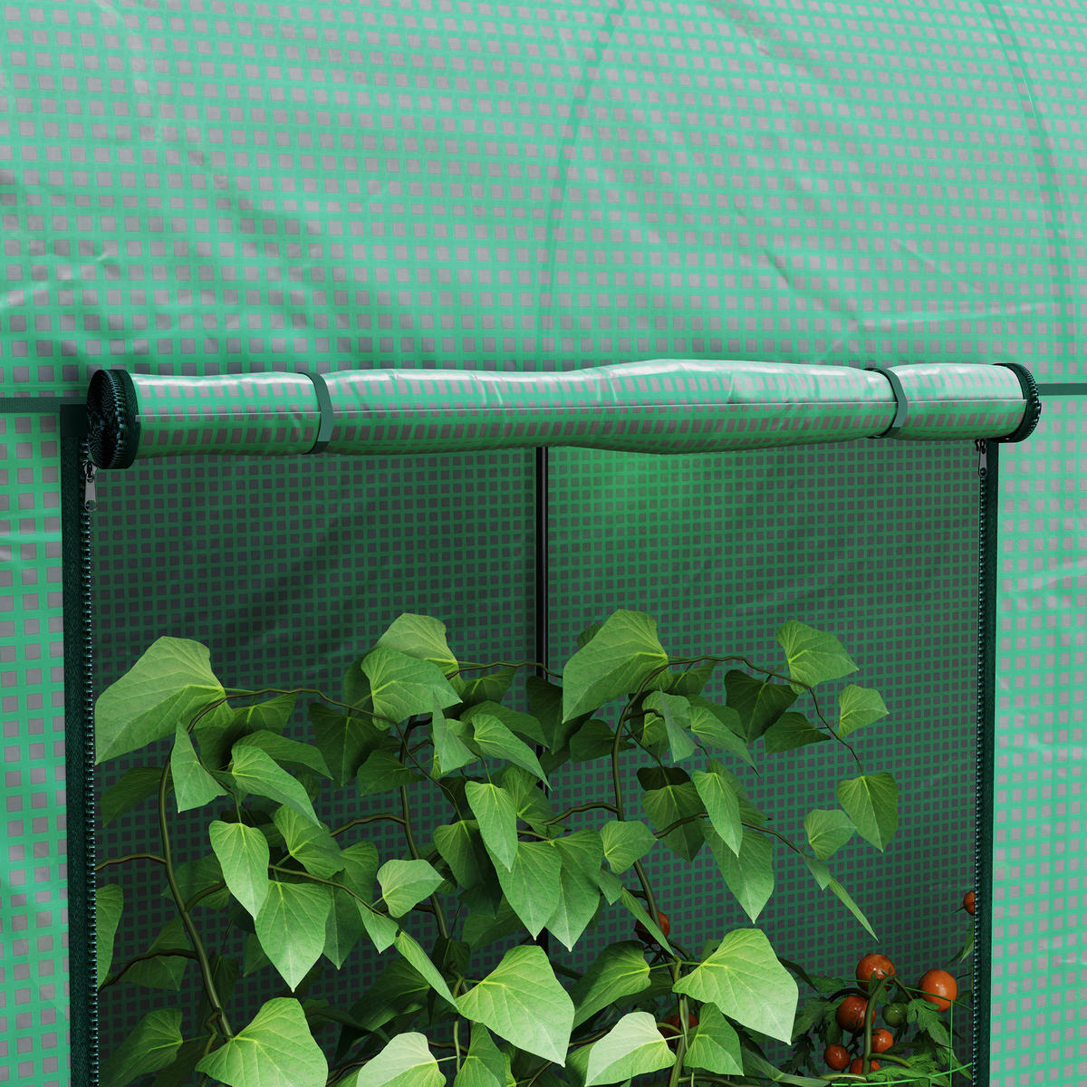 TOMATENGEWÄCHSHAUS DE-11991 2 Türen & UV-beständig Grün - Grün, Kunststoff (100/178/200cm) - ComfortXL