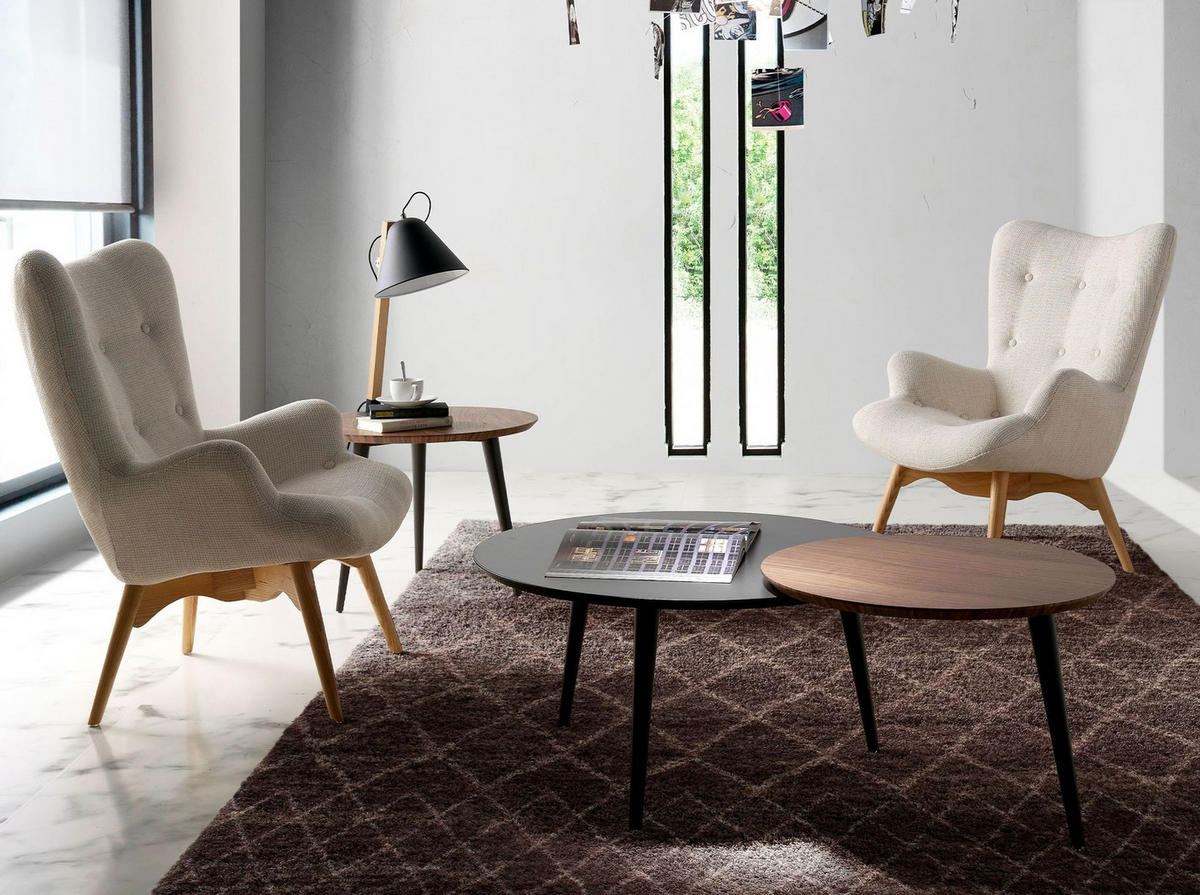 SESSEL Sessel Stoff Beige 70/80/92 cm - Eschefarben/Beige, Holz/Textil (70/92/80cm) - ANGEL CERDA