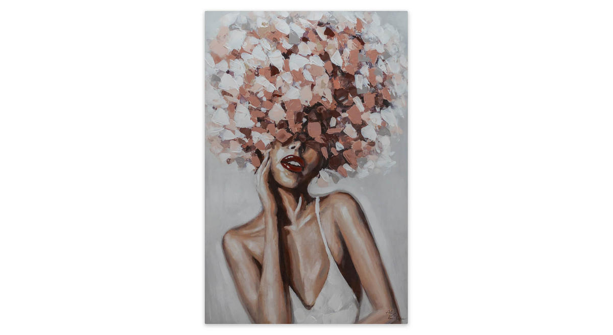 ÖLGEMÄLDE 60/90 cm - Pink, Holz/Textil (60/90cm) - KUNSTLOFT