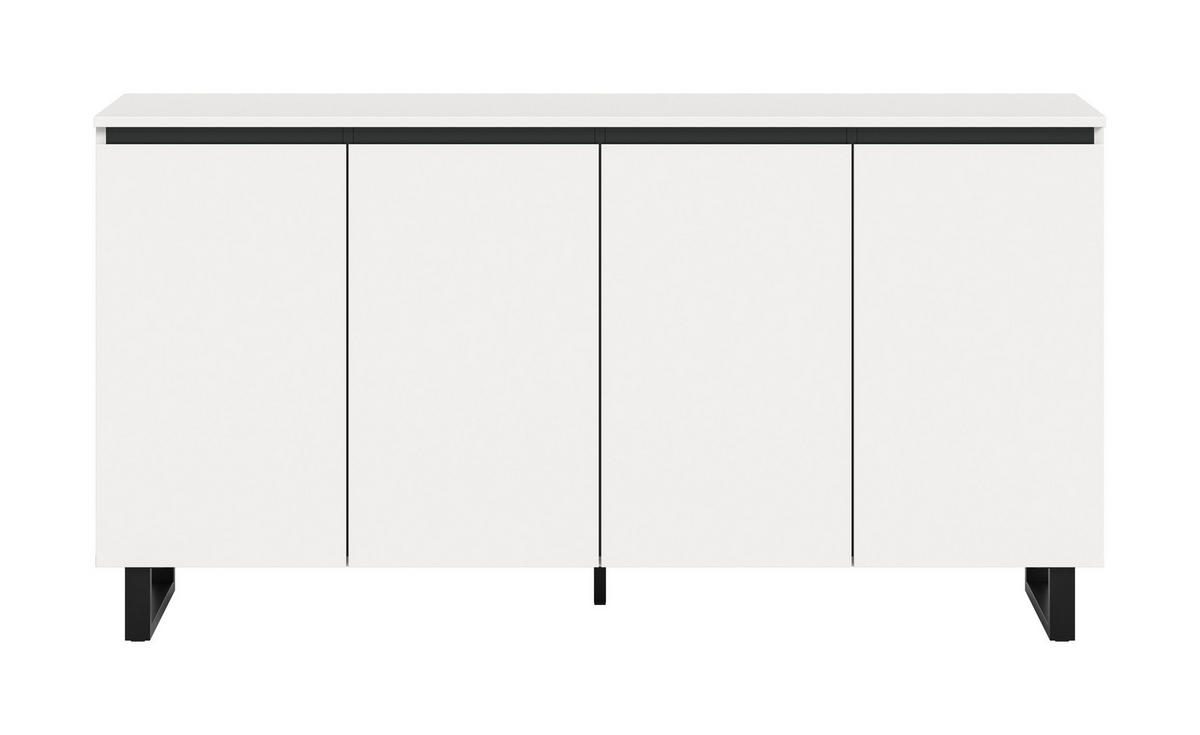SIDEBOARD Estela (B/H/T: ca. 160/84/36 cm) in weiß/weiß - Weiß, Holzwerkstoff (160/84/36cm)