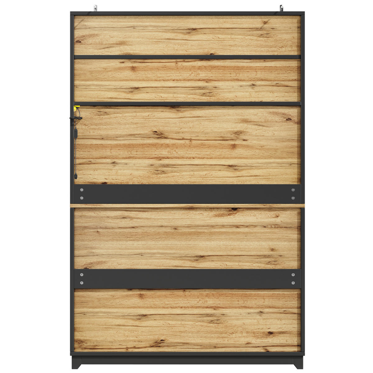 BUFFET 120/40/180 cm in Schwarz mit LED-Beleuchtung und Acryltüren - Schwarz, Holzwerkstoff (120/180/40cm) - Flora Grace