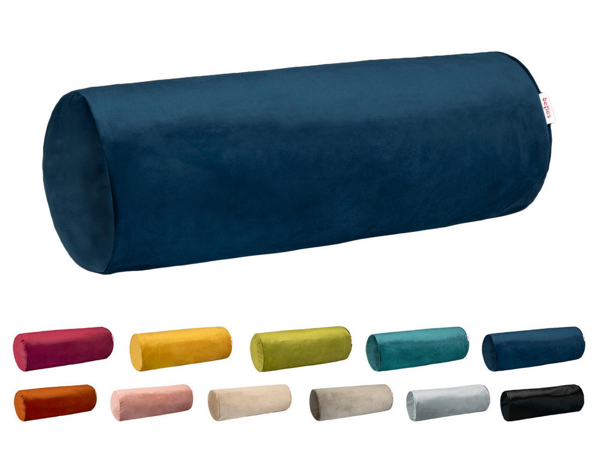 NACKENROLLENHÜLLE Samt&Sonders admiral-blau 40/15 cm - Blau/Dunkelblau, Textil (15/40cm) - beties Heimtextil