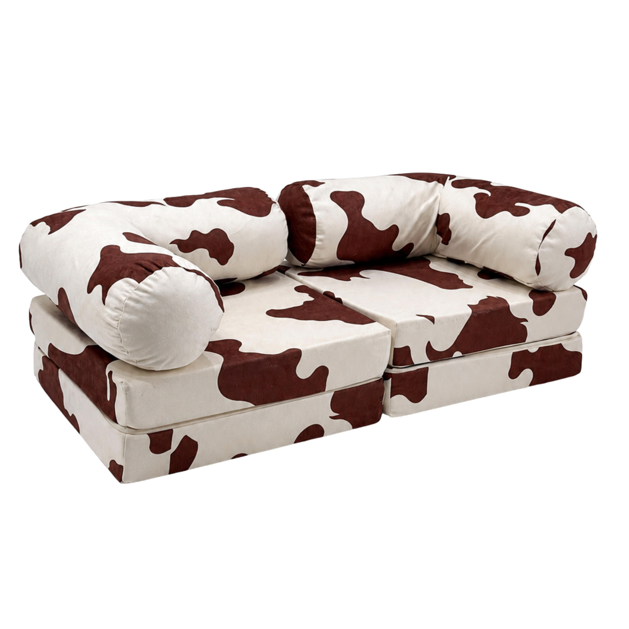 MODULARES Kindersofa Kuh – weiches Spielsofa zum Spielen und Entspannen - Braun, Textil (142/25/71cm) - Bees & Blooms