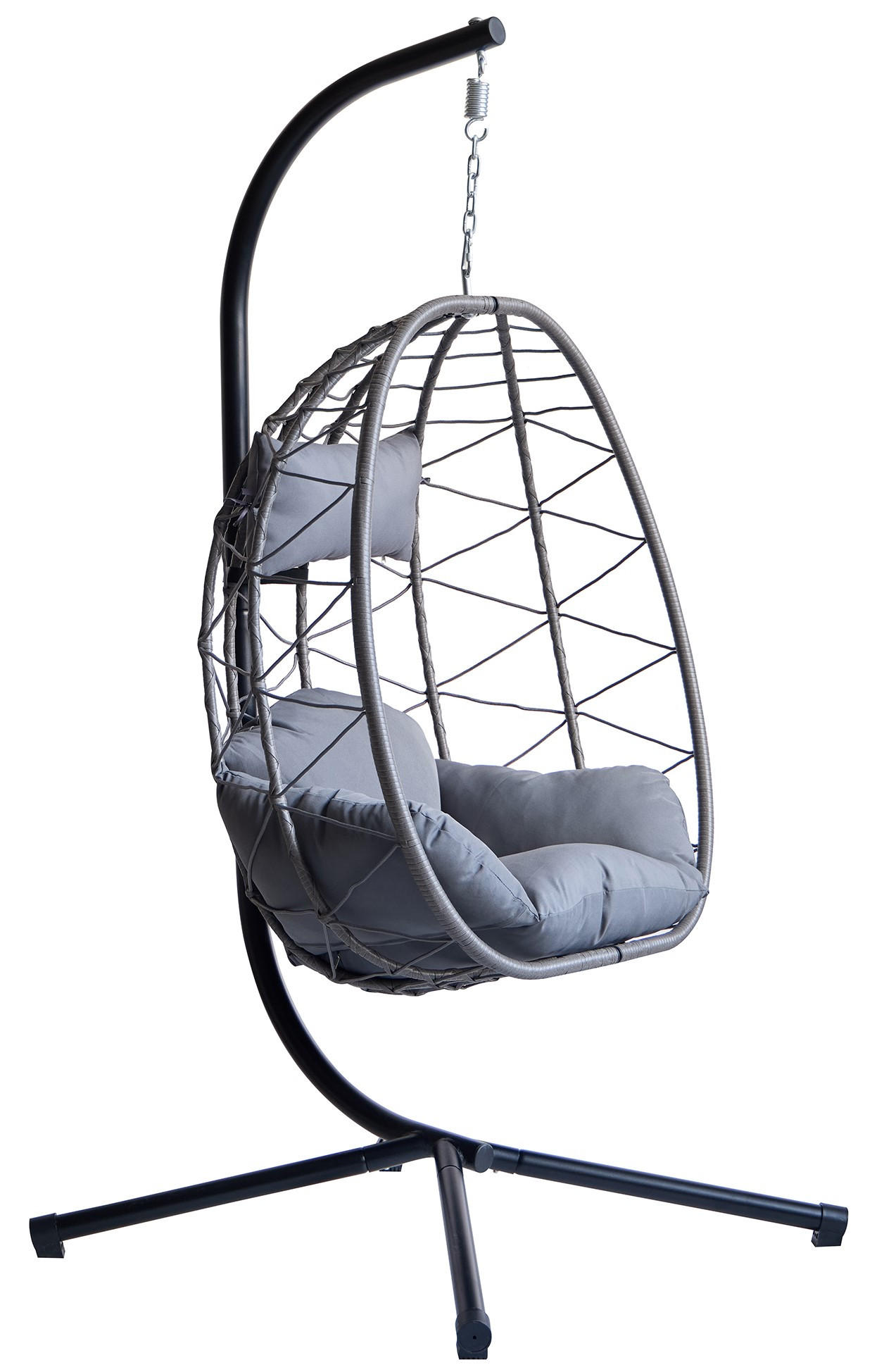 HÄNGESESSEL Rattan - Schwarz - Schwarz, Metall (97/197/138cm) - Nordlys