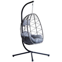 HÄNGESESSEL Rattan - Schwarz - Schwarz, Metall (97/197/138cm) - Nordlys