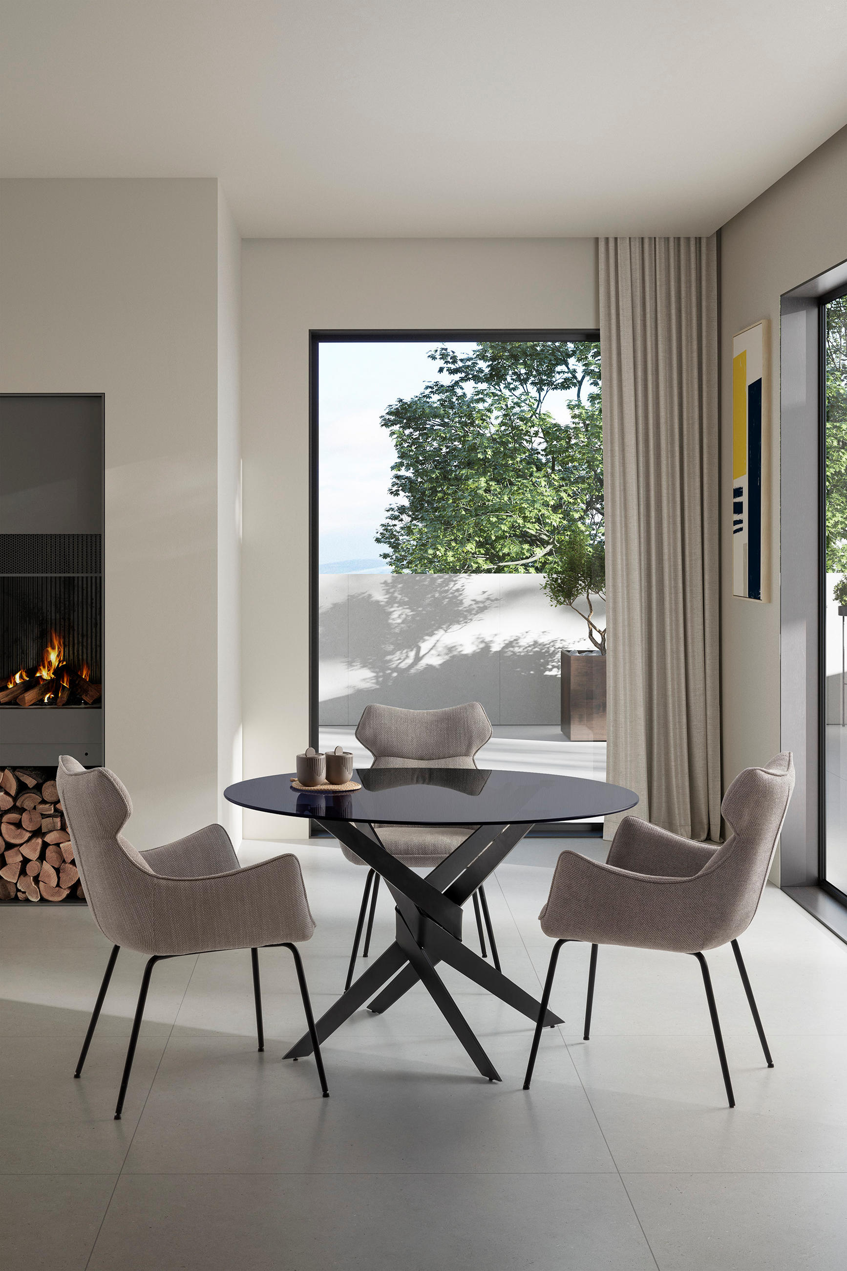 Thumbnail - Drawer Esstisch, Grau, Metall, 140x76x140 cm, Esszimmer, Tische, Esstische