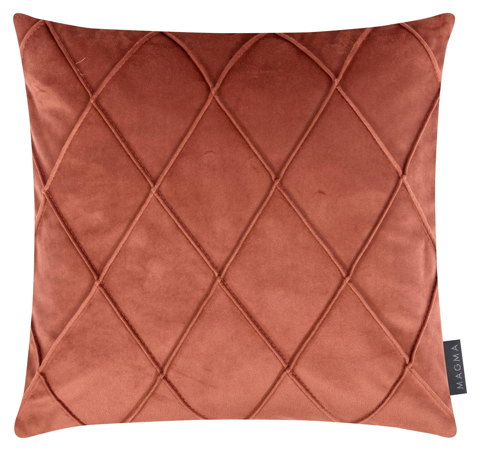 KISSENHÜLLE 2er Set Nobless Rauten 40/40 cm terracotta - Terracotta, Textil (40/40cm) - Magma Heimtexx