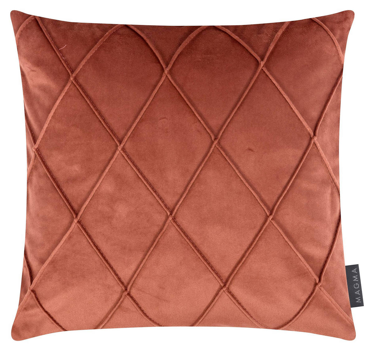 KISSENHÜLLE 2er Set Nobless Rauten 50/50 cm terracotta - Terracotta, Textil (50/50cm) - Magma Heimtexx