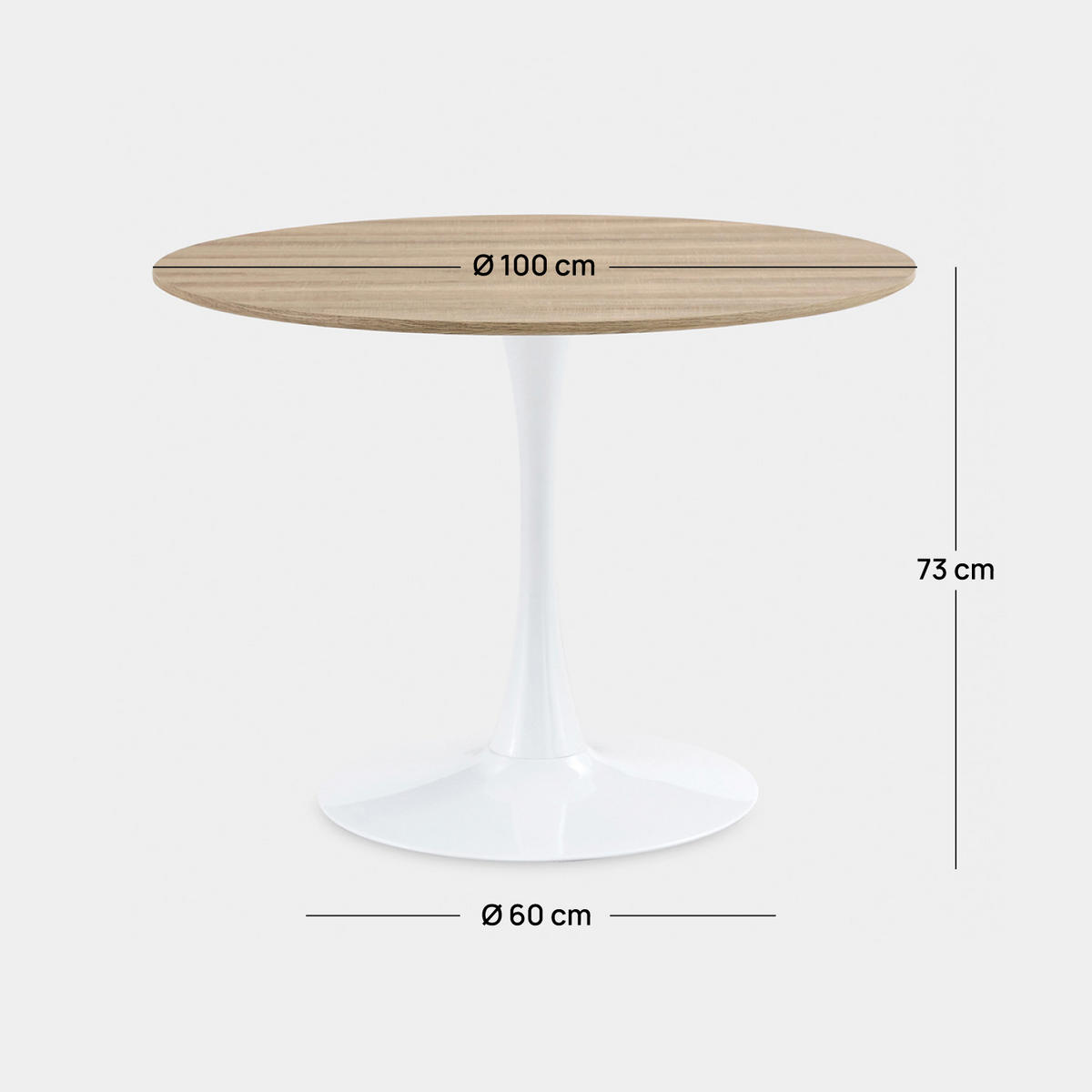 ESSTISCH Cory Zweifarbig 100 cm x 73 cm - Multicolor, Holzwerkstoff (100/100/73cm) - Klast Home
