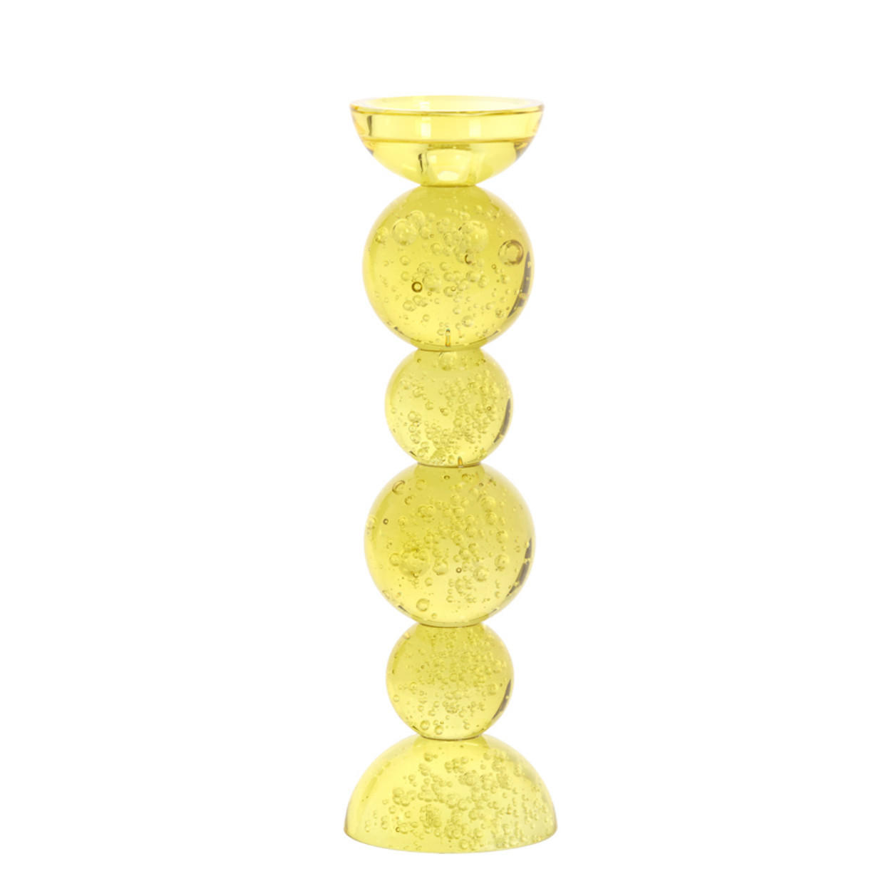 KERZENSTÄNDER Itinga - Gelb - 9.5/9.5/34 cm - Gelb, Glas (9.5/34/9.5cm) - Light & Living