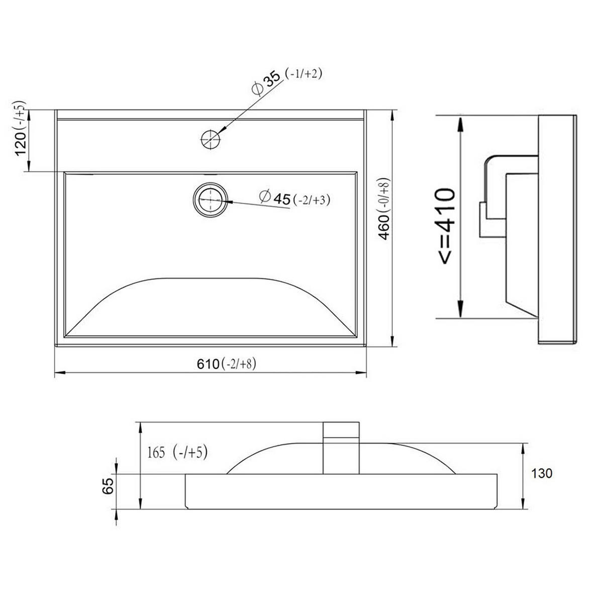 WASCHTISCH Lucca-107 - Braun, Holzwerkstoff (61/63/46cm) - Lomado