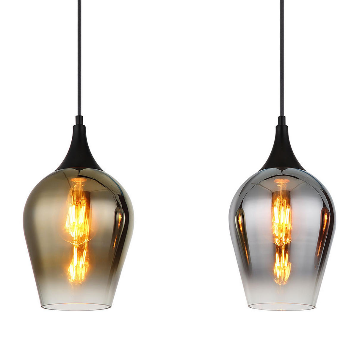 HÄNGELEUCHTE Metall Bunt 3-Flammig - Multicolor, Glas (83/18/120cm) - Globo Lighting