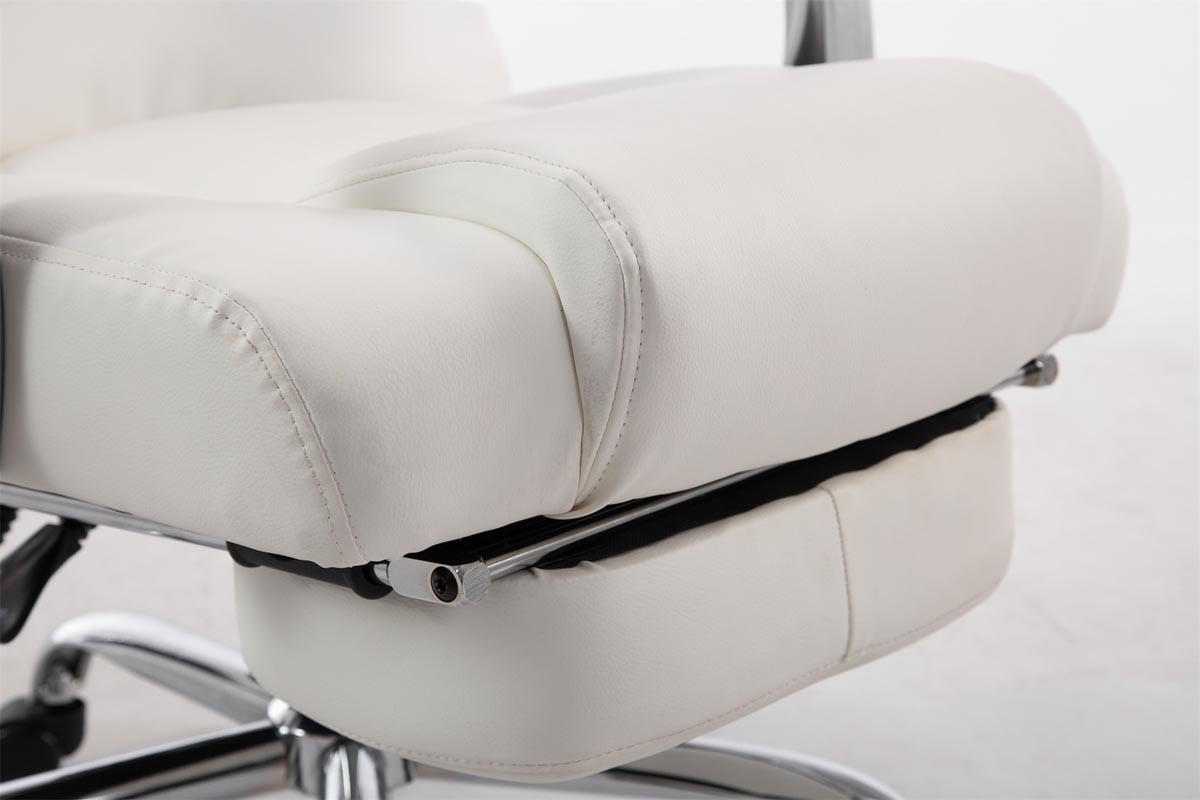 BÜROSTUHL MIAMI 118x68x64 Weiß Kunstleder Metall - Weiß, Leder/Metall (68/118/64cm) - DELUKE