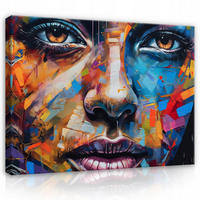 BILDER Abstrakt Frau 120x80 - Multicolor, Holzwerkstoff (120/80cm) - Wallarena