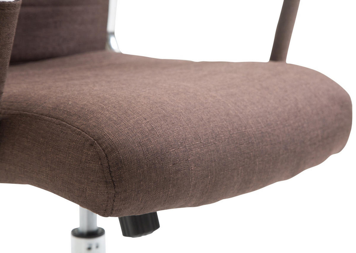 DREHSTUHL Stoff braun - Chromfarben/Braun, Textil/Metall (58/105/66cm) - CLP