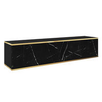 LOWBOARD VENEZIA 135x32x30 cm mit 2 Türen Schwarz - Goldfarben/Multicolor, Holzwerkstoff (135/30/32cm) - MASSENO