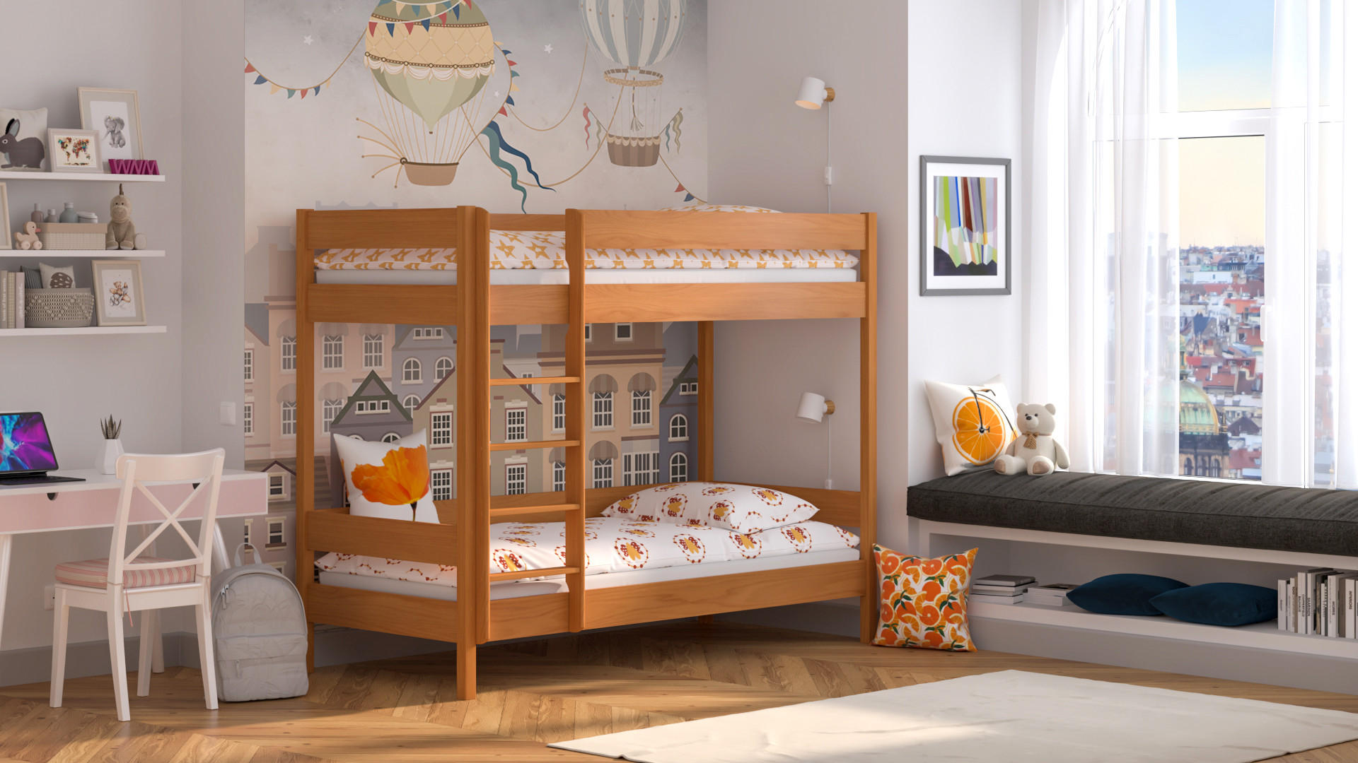 ETAGENBETT Diego 140x70 teak - Braun, Holzwerkstoff (70/140cm)