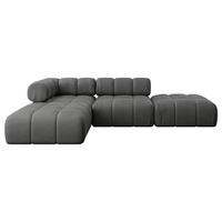 ECKSOFA modulares Sofa Kerru-L1 - 285x190x70 cm Dunkelgrau Velours - Dunkelgrau, Holzwerkstoff/Textil (285/190cm) - ALTDECOR