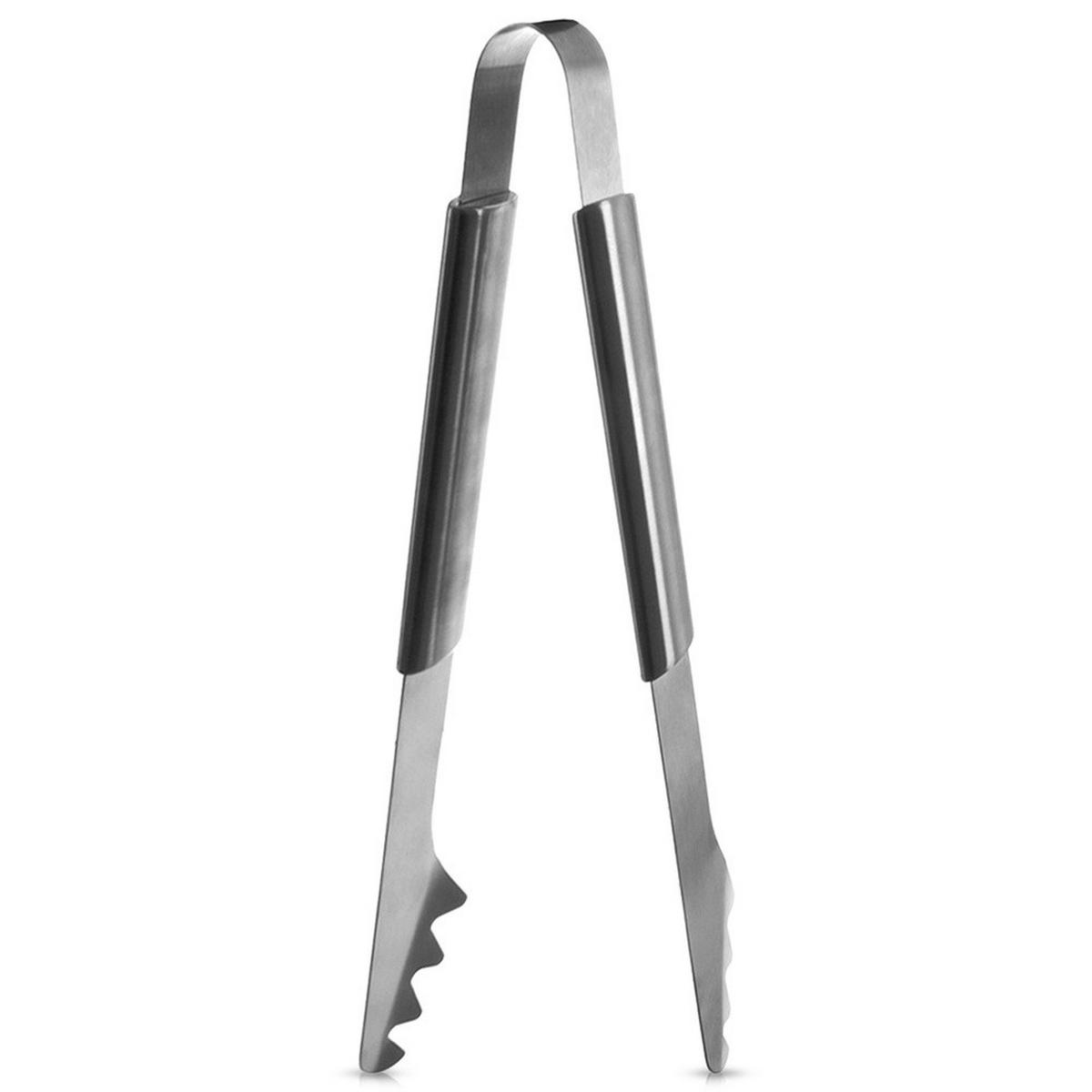 GRILLZANGE gezahnt Edelstahl 43 cm Silberfarben - Silberfarben, Metall (43cm) - Orion 