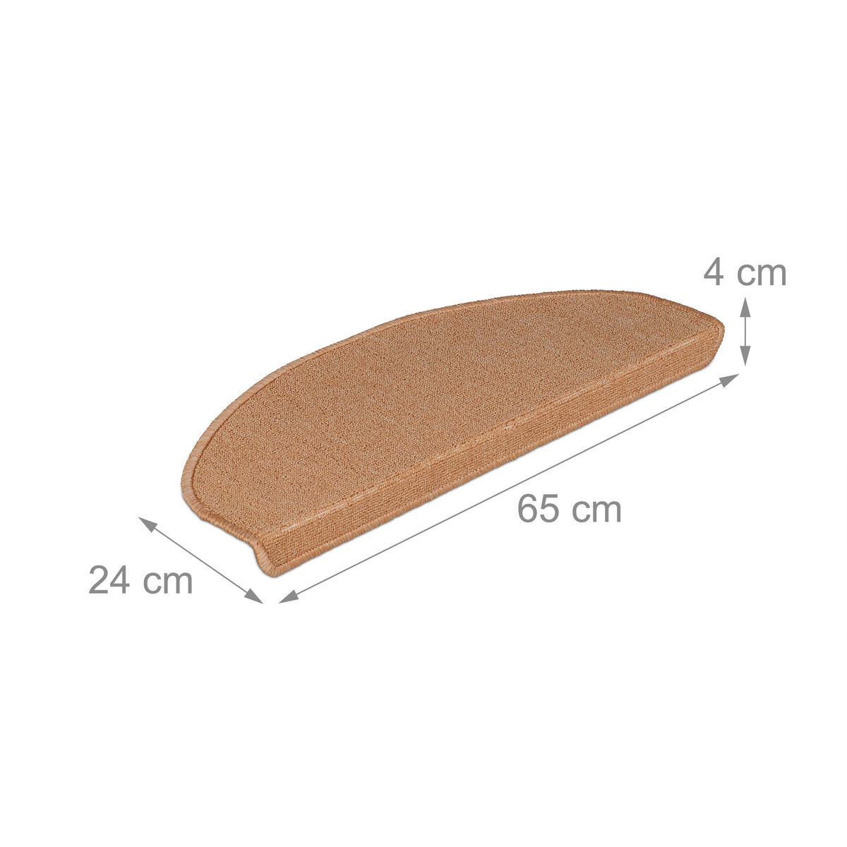 15XSTUFENMATTEN - Beige, Kunststoff (24/65/4cm) - Relaxdays