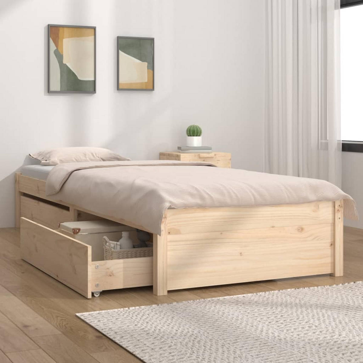 BETT Kirkland 80.5/195.5 cm - Braun, Holz (80/190cm) - Nettlife
