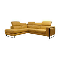 ECKSOFA Marchesi Echtleder Senfgelb - Gelb, Leder/Metall (220/80/257cm)