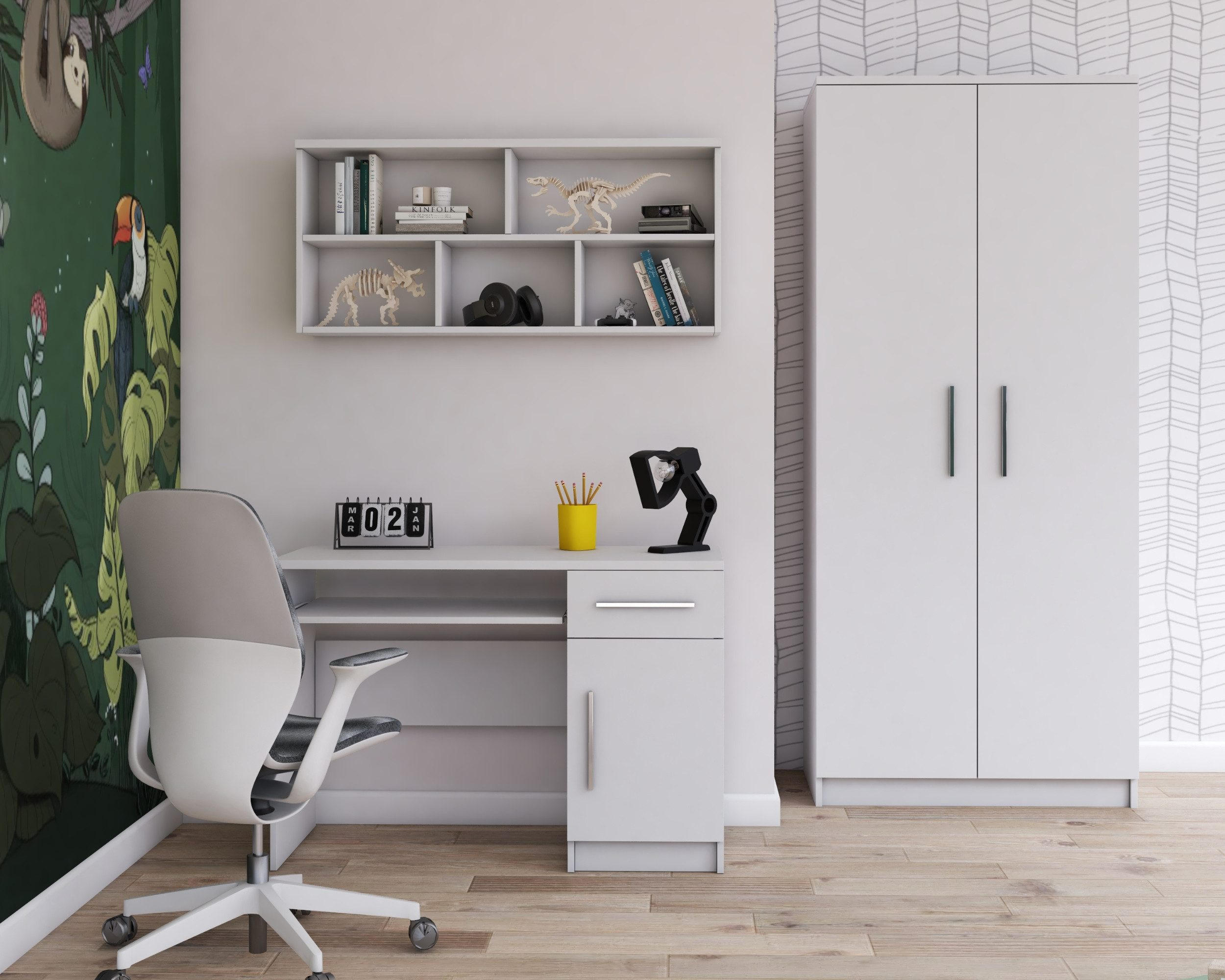 KINDERKLEIDERSCHRANK OLMO 06 80/50/192 Weiß - Weiß, Holzwerkstoff (80/192/50cm) - Deine Möbel 24
