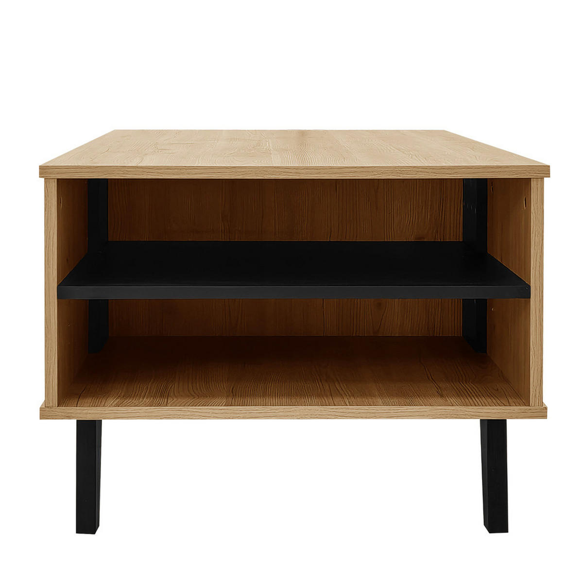 COUCHTISCH 100x60cm Farbholz Schwarz Vielseitig Schubladen Einzigartig - Braun, Holz (114/71/14cm) - FLIEKS