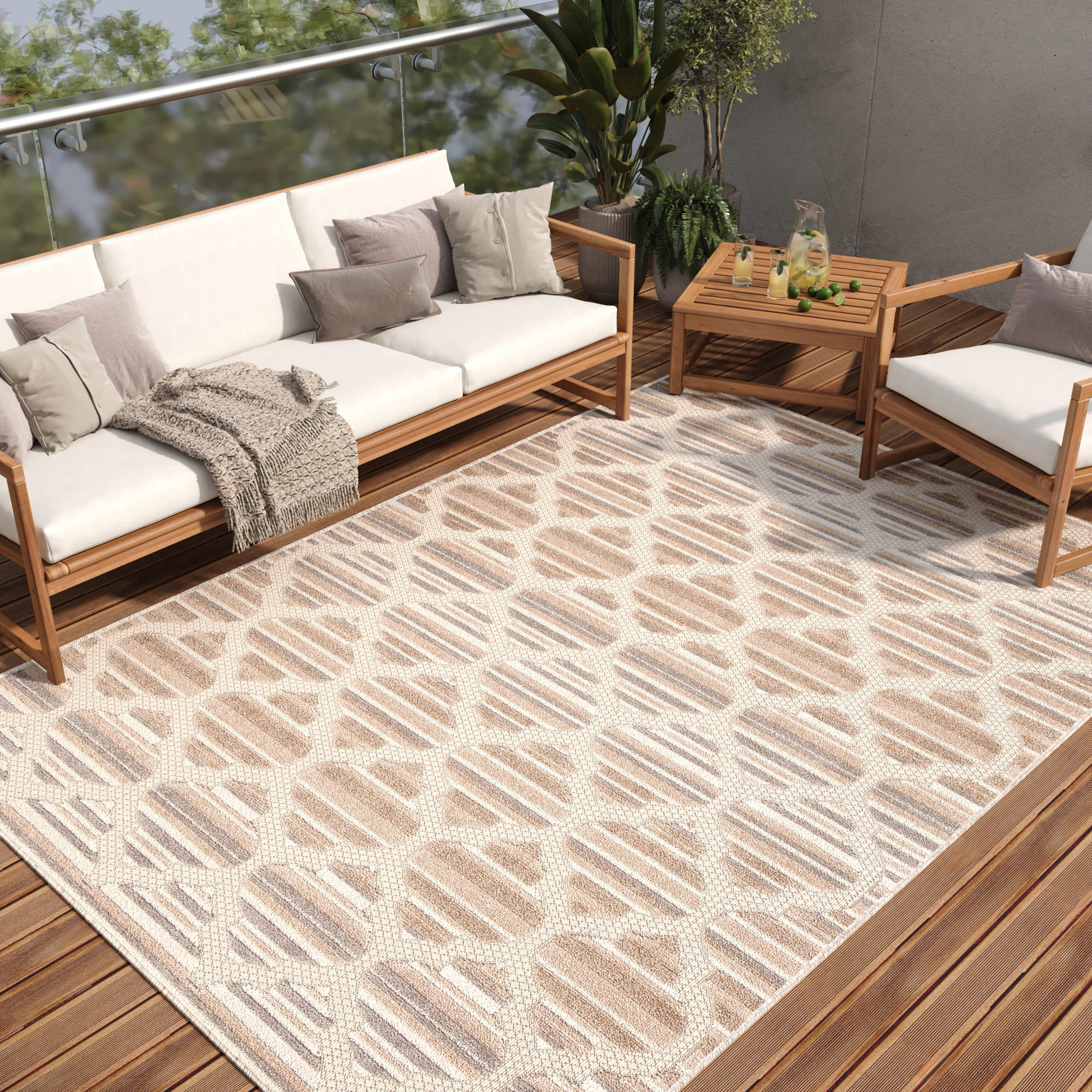 TEPPICH PATIO Beige 200/300 cm - Beige, Kunststoff (200/300cm) - Tapiso