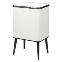 ABFALLEIMER, 30 Liter, aus Metall, weiß - Weiß, Metall (40.5/67/31cm) - eluno