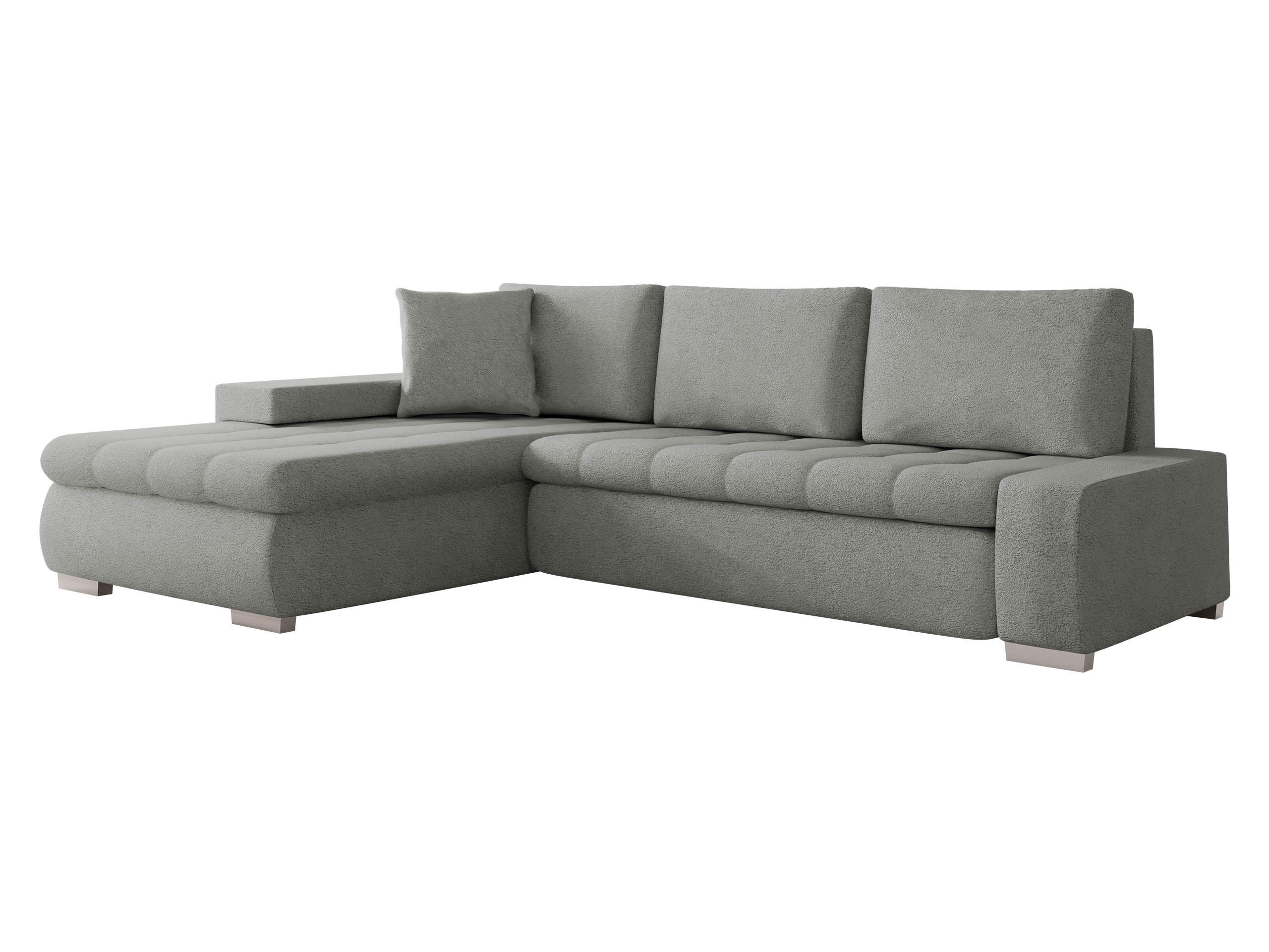 ECKSOFA Orkan Mini - Silberfarben, Holz/Textil (265/185cm) - MIRJAN24