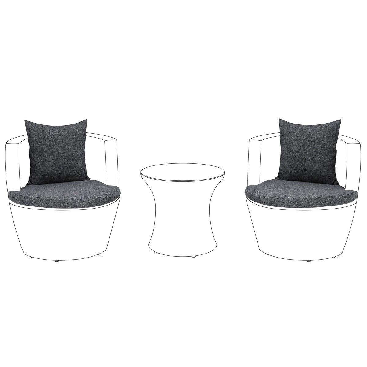 OUTDOOR-KISSENBEZUG-SET Grau Capri - Grau, Textil (70/60cm) - Beliani