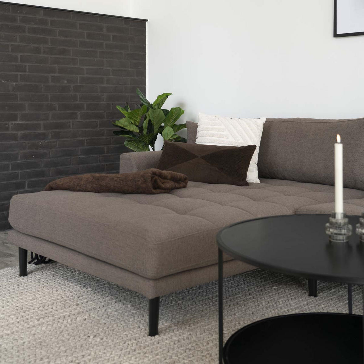 SOFFA Lido 290 x 170 x 76 cm – brun - Brun, Textil (290/76/170cm) - ebuy24