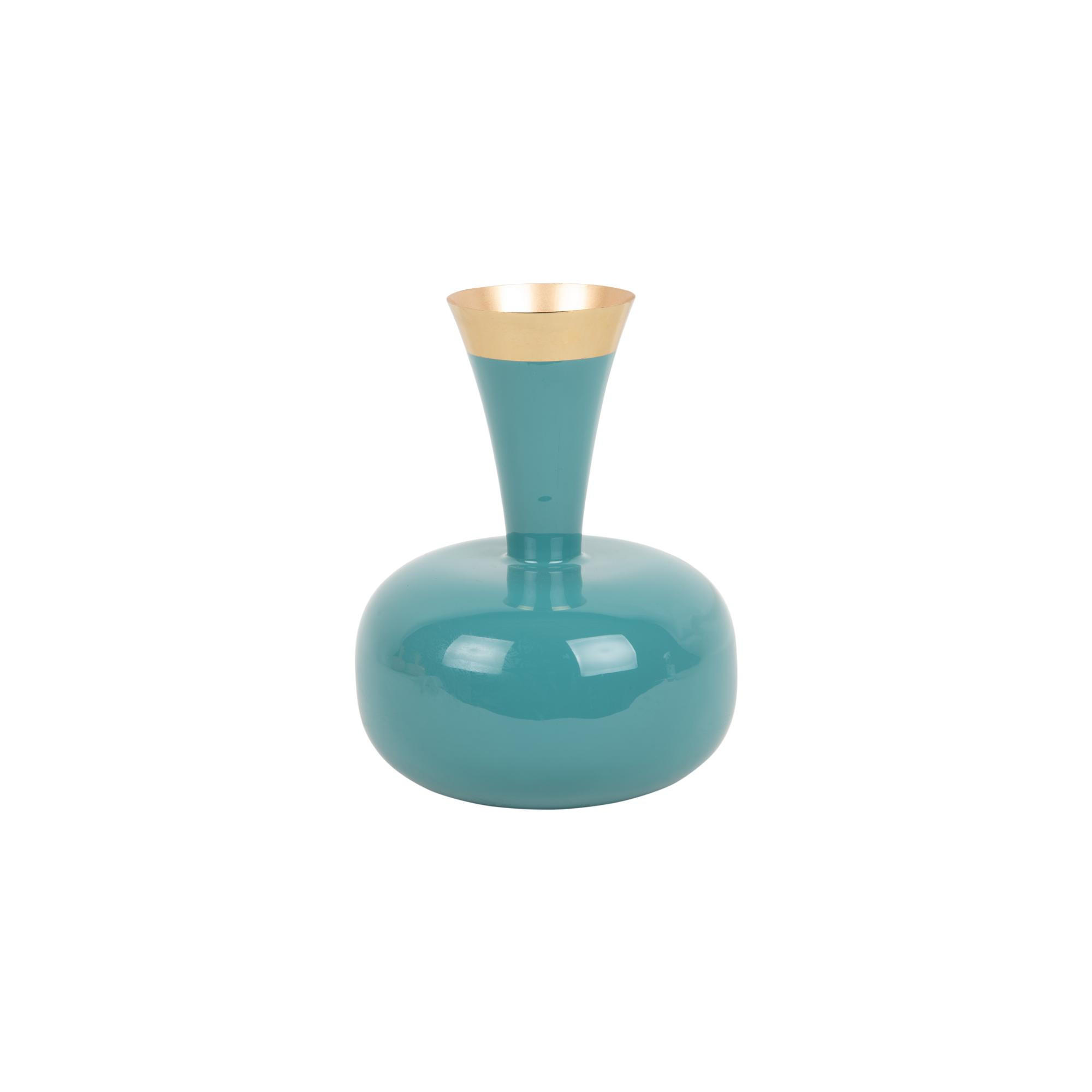 VASE Yara Blau 17/17/24 cm - Blau, Metall (24cm) - Present Time