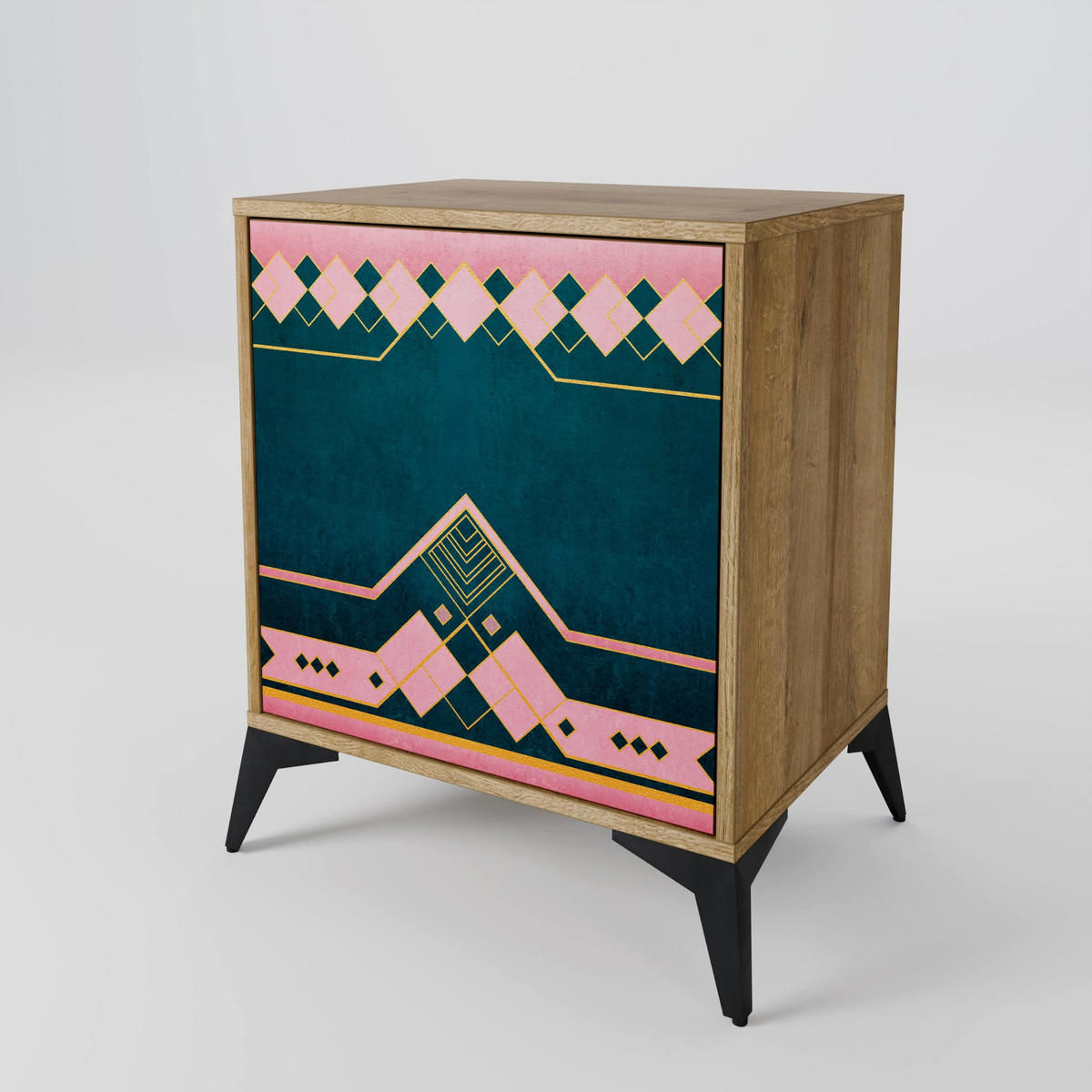 SIDEBOARD ROYAL COMPOSITION, Eichefarben, 57,5x42x57,5 cm, Ohne Füße - Eichefarben/Multicolor, Holzwerkstoff (57.5/57.5/42cm) - SpaceRebels