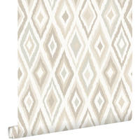 TAPETE Ikat-Motiv 53 cm x 10.05 m - Beige, Papier (53/1000cm) - ESTAhome