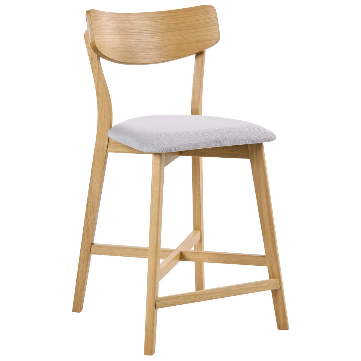 SCAUN DE BAR set de 2 lemn maro deschis/gri Holly - maro deschis, lemn (49/93/54cm) - Beliani