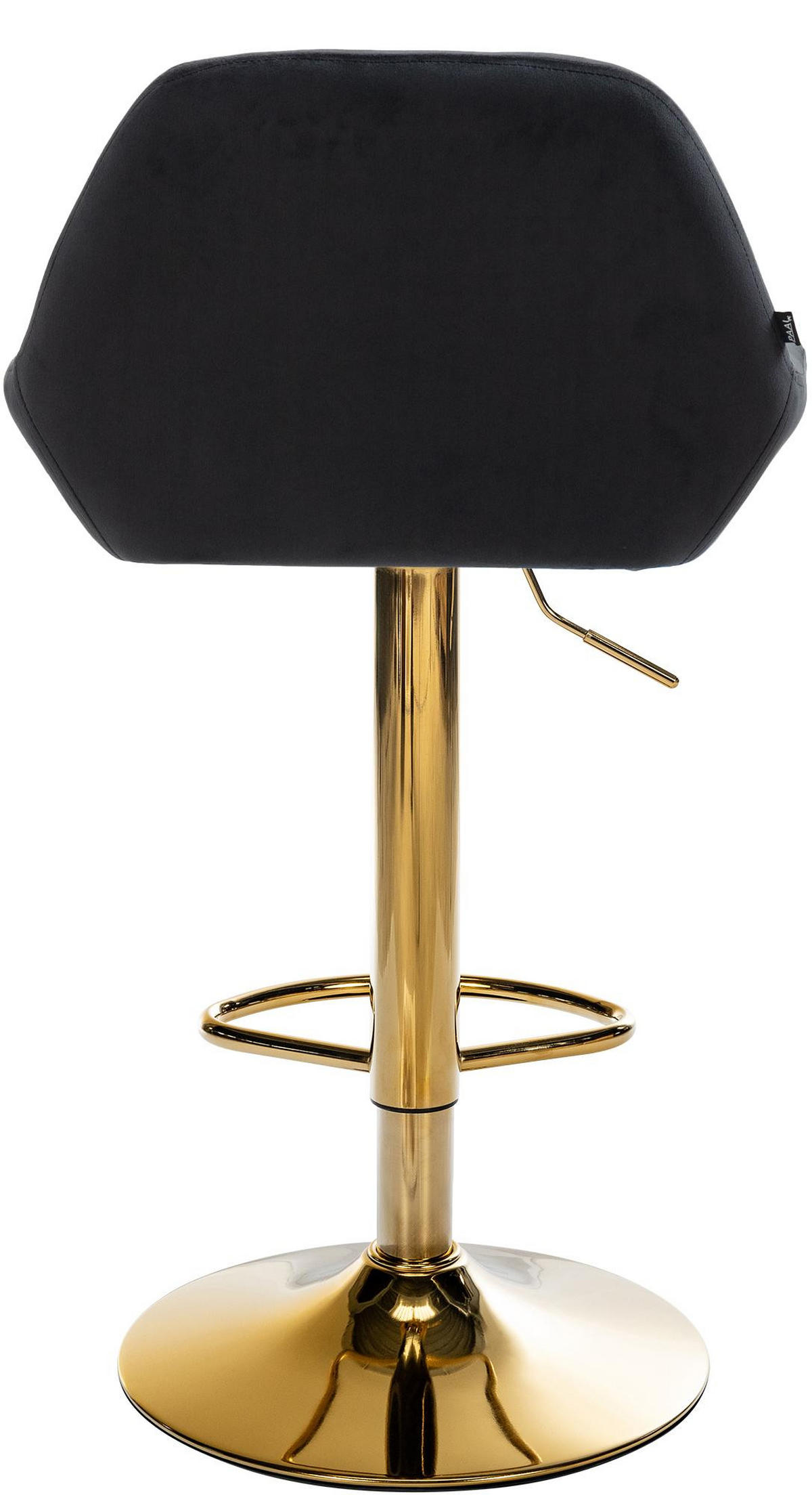 BARHOCKER 2er Set Bikel Samt Schwarz Gold - Schwarz, Textil/Metall (51/89/52cm) - DELUKE