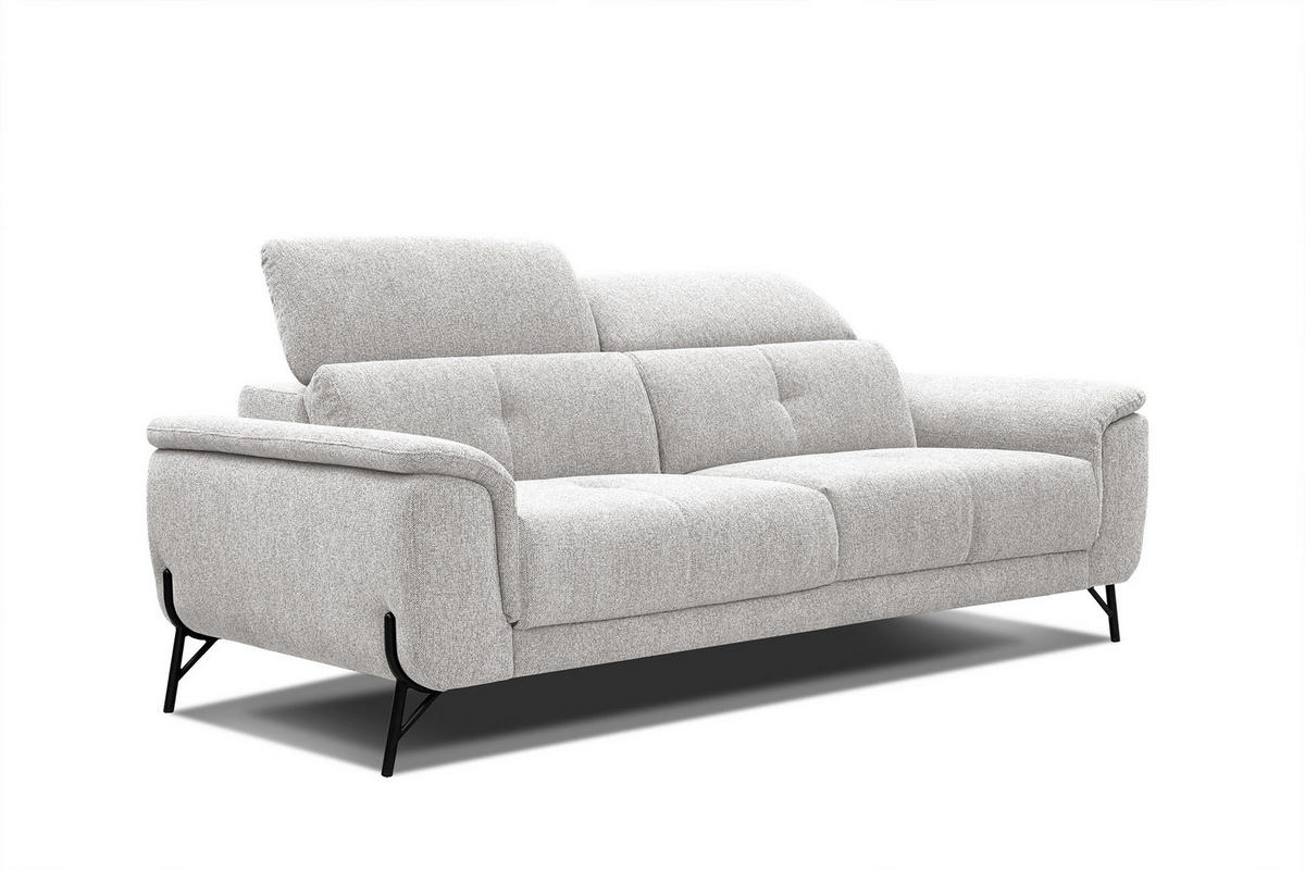 SOFA AVENA 3-Sitzer, hellgrau - Hellgrau, Holzwerkstoff/Textil (204/80/108cm) - Courtois Laville