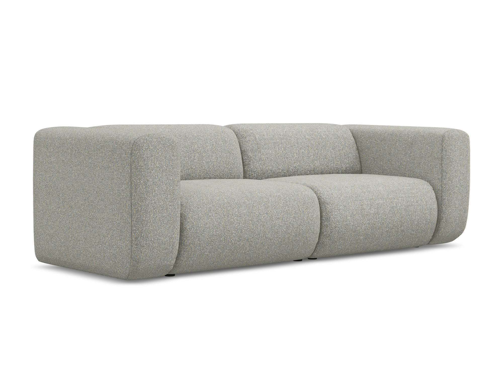 3-SITZER SOFA Strukturstoff Stoff Grau - Hellgrau/Schwarz, Kunststoff/Textil (228/70/89cm) - Makamii