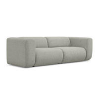 3-SITZER SOFA Strukturstoff Stoff Grau - Hellgrau/Schwarz, Kunststoff/Textil (228/70/89cm) - Makamii