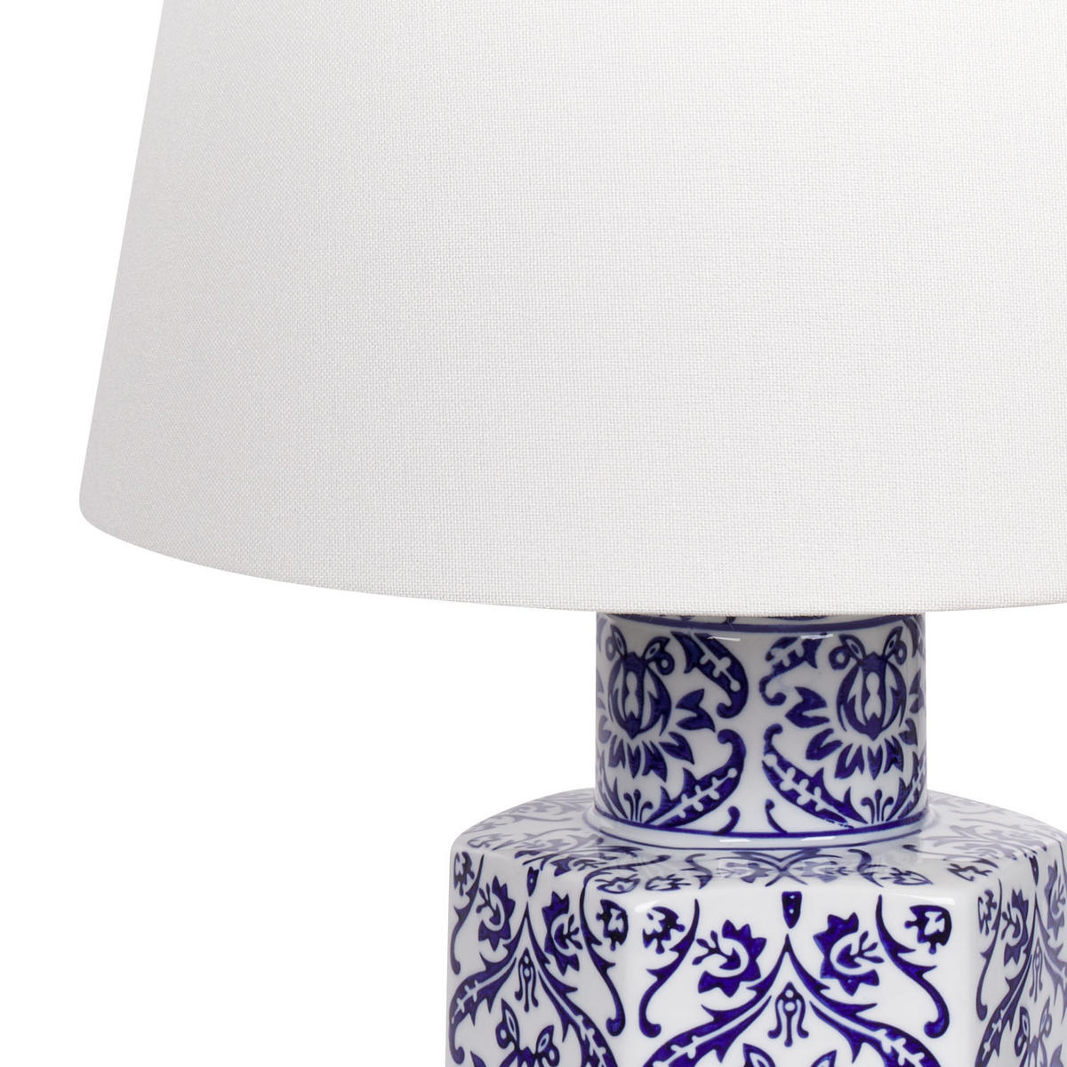 TISCHLEUCHTE Blau/Weiß Marcelin - Blau/Weiß, Keramik (33/33/53cm) - Beliani