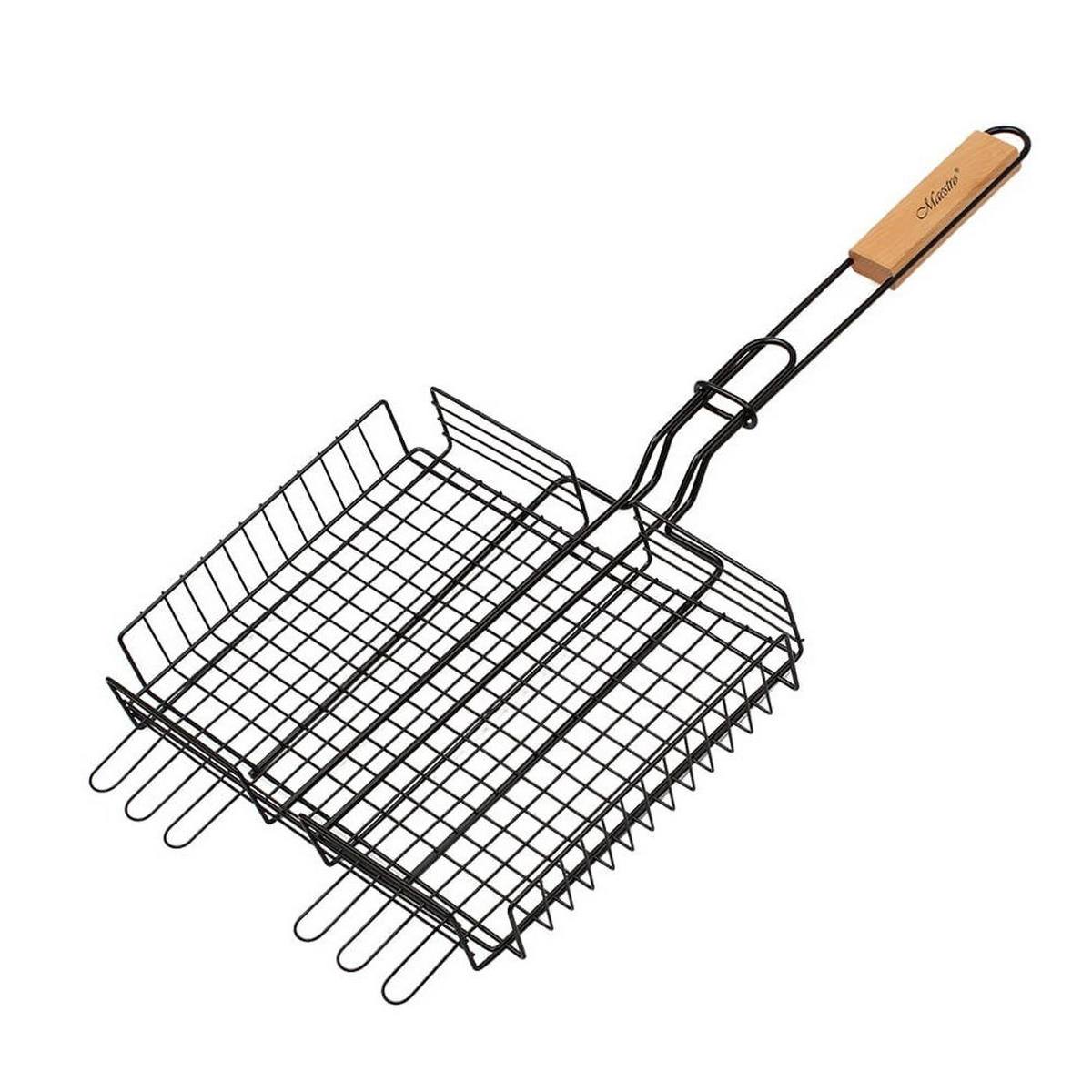 GRILLKORB Schwarz 25/30/5 cm MR1002 - Schwarz, Metall (30/5/25cm) - Maestro 