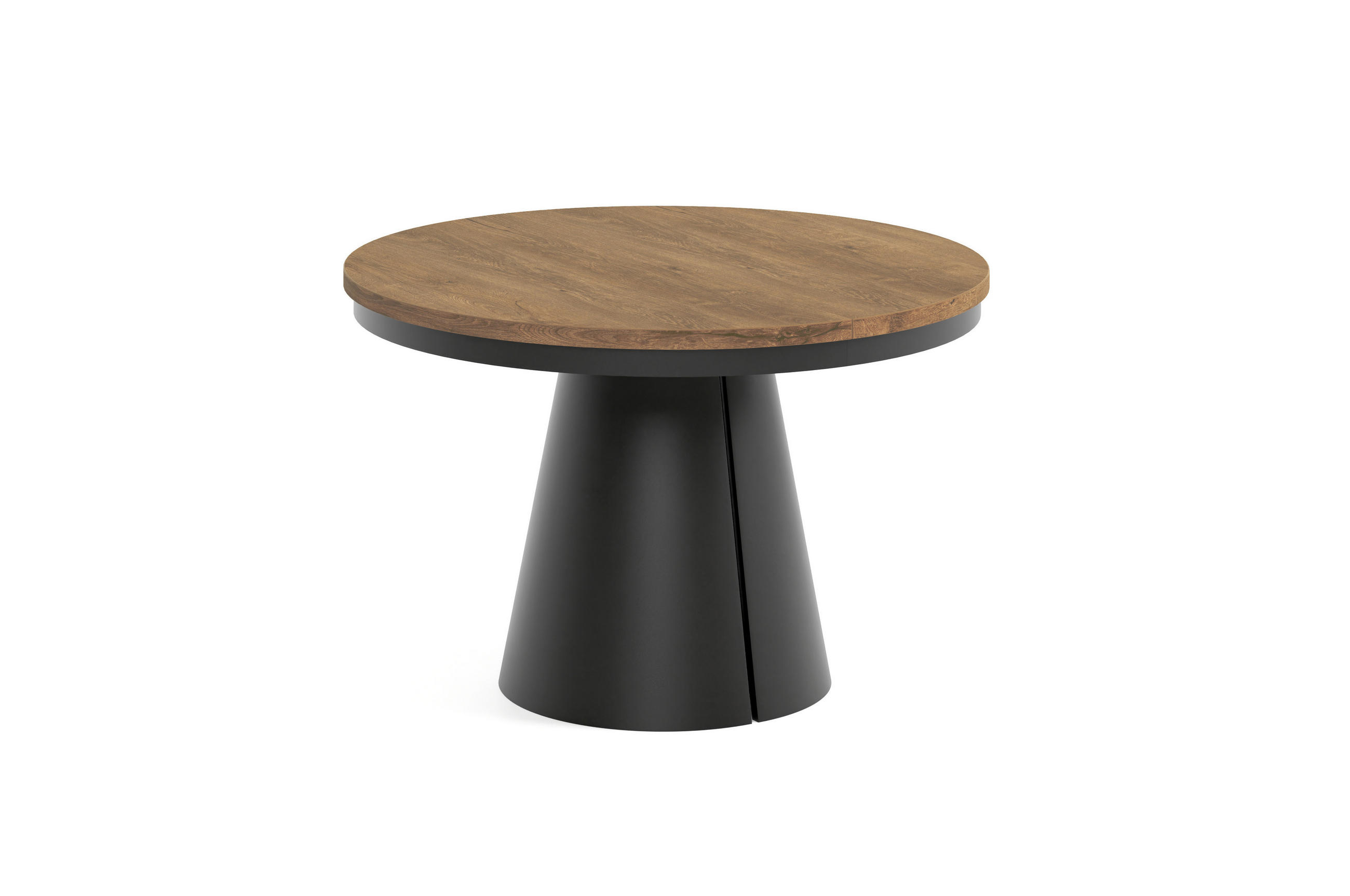 ESSTISCH CALMA Bis - Dunkelbraun/Schwarz, Holzwerkstoff/Metall (120/120/76cm) - Meblini