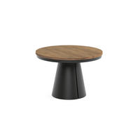 ESSTISCH CALMA Bis - Dunkelbraun/Schwarz, Holzwerkstoff/Metall (120/120/76cm) - Meblini